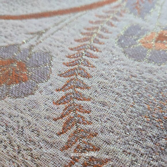 NWOT 100% Wool Jacquard Scarf Coral/Soft Orange - Picture 7 of 14